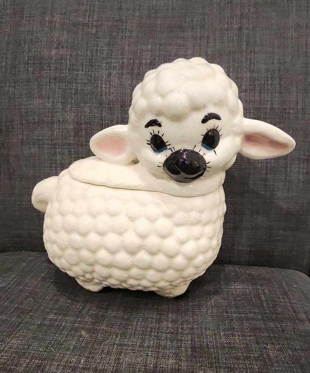 Vintage Ceramic Lamb Cookie Jar